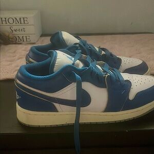 Blue and White Sneakers